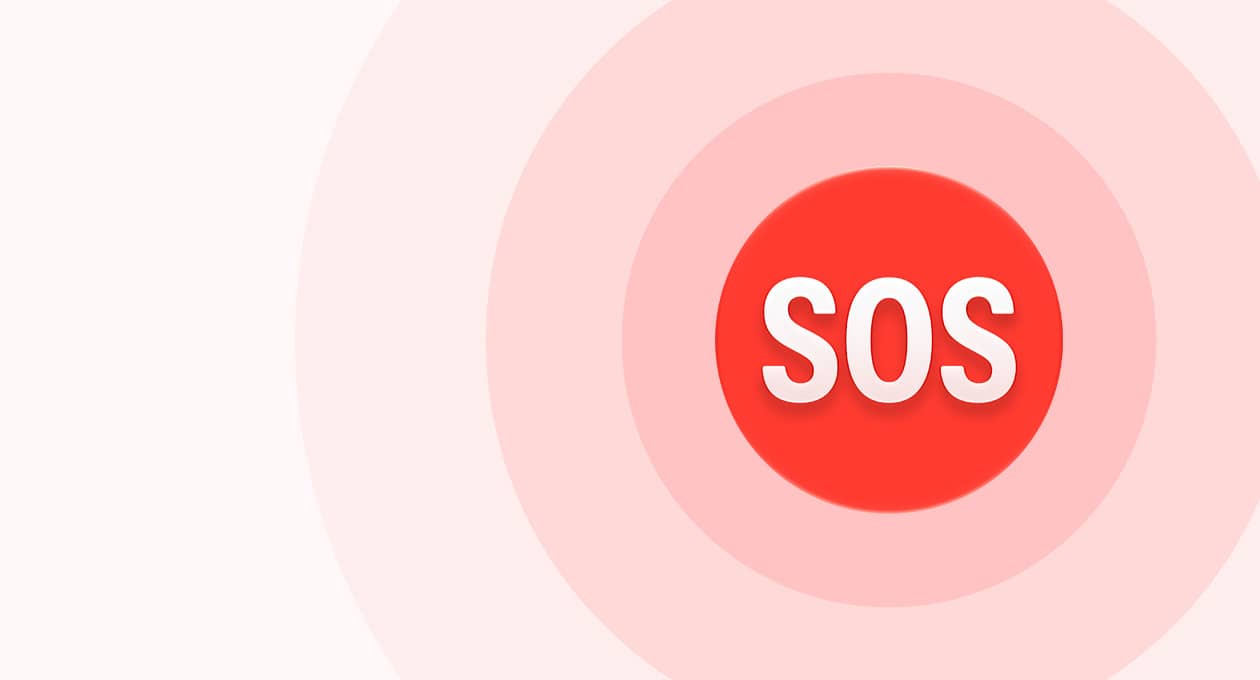 أيقونة SOS لميزة اكتشاف السقوط