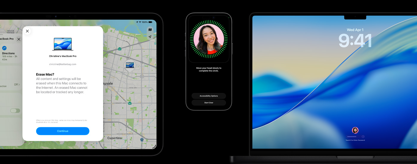 An iPad, an iPhone and a Mac.