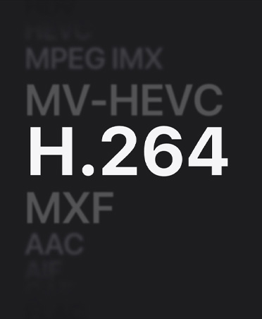 List of MPEG IMX, MV-HEVC, H.264, MXF, AAC