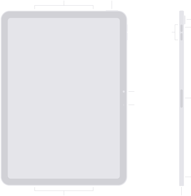 Emplacement des boutons et connecteurs de l’iPad Air