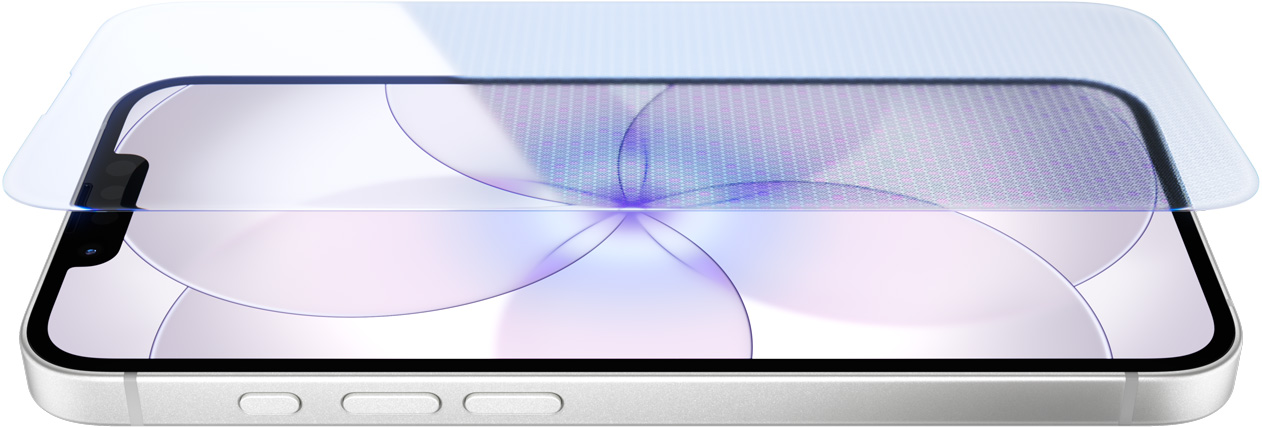 iPhone 17e, face avant avec Ceramic Shield 2, face latérale, coloris blanc, boutons : Action, réglage du volume