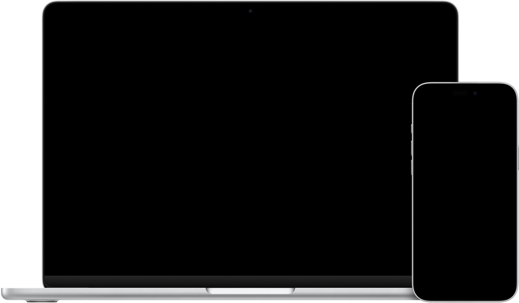 Kamera uygulaması açık bir iPhone 16 Plus, seramik bir saksının fotoğrafı kadrajlanıyor, 13 inç MacBook Air, Mail uygulaması açık, bir taslak yazılıyor, görsel iPhone ile çekilmiş